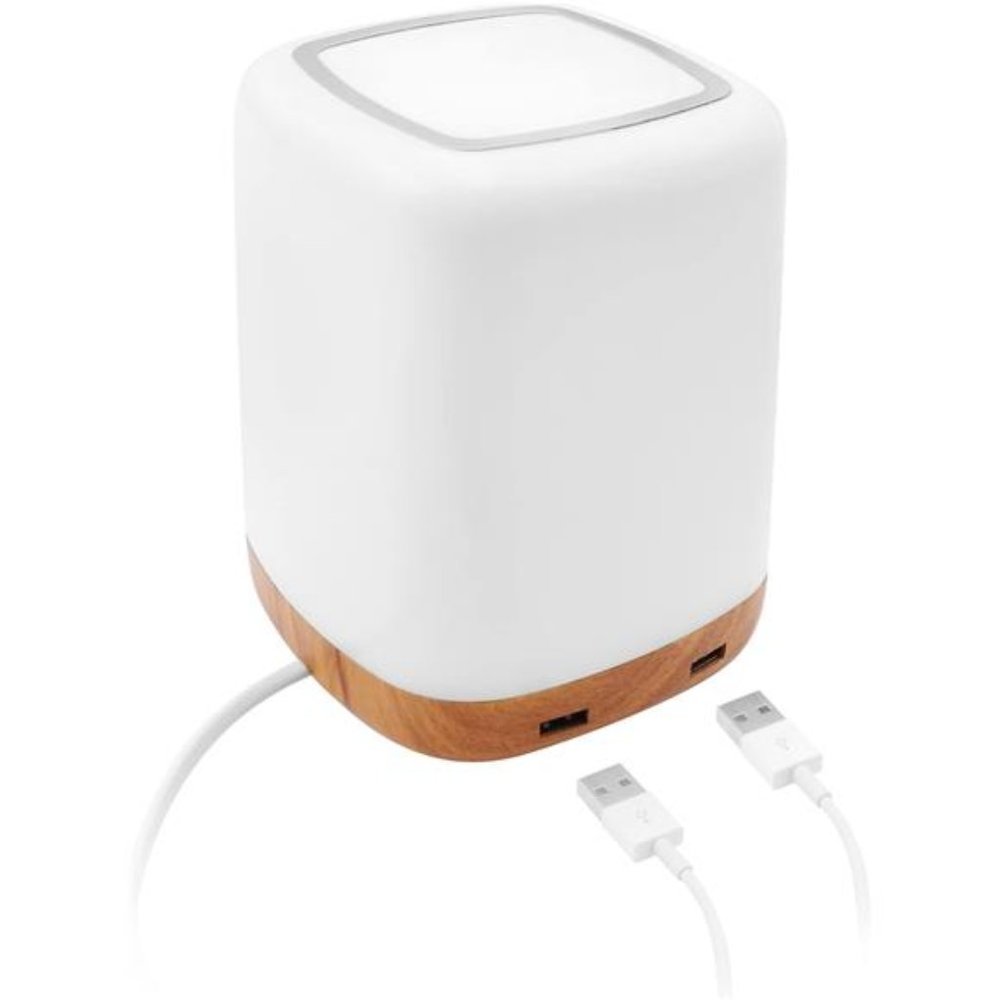 Small Bedside Lamp with USB Port (4 High Powered Ports) - Table Touch Lamp
